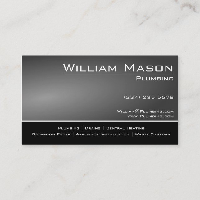 Black & Grey Skilled Tradesman Business Card (Front)