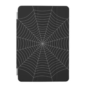 Black grey spider web Halloween pattern iPad Mini Cover
