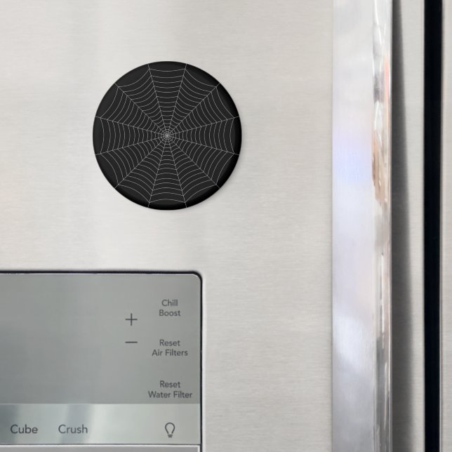 Black grey spider web Halloween pattern Magnet (In Situ (Fridge))