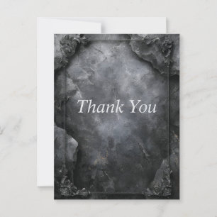 Black & Grey Stone with Border Thank You Card