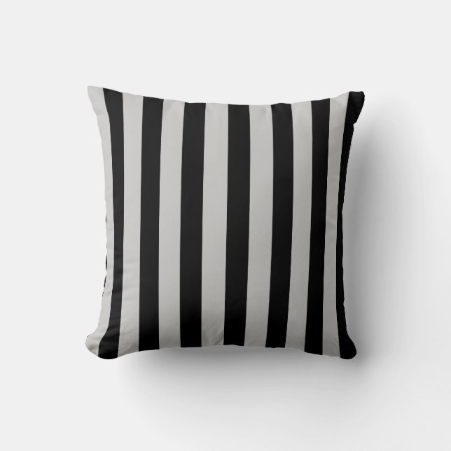 Black/Grey Stripe Colored Pillow (Front)