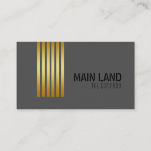 Black Grey Striped Modern Simple Professional Business Card