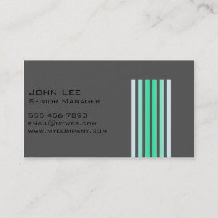 Black Grey Striped Modern Simple Professional Business Card