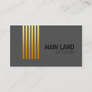 Black Grey Striped Modern Simple Professional Business Card