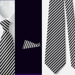 Black Grey Stripes Abstract Pattern     Tie