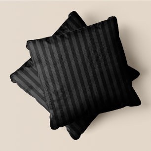 Black & Grey Stripes Cushion