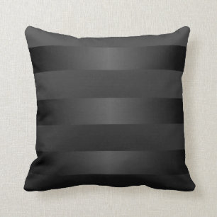 Black Grey  Stripes Pattern Cushion