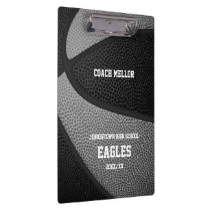 black grey team colours basketball coach name clipboard