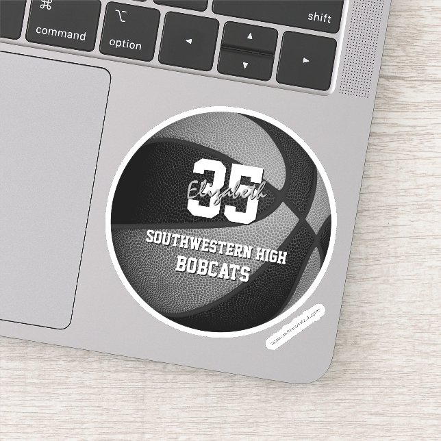 black grey team colours girls boys basketball (Detail)