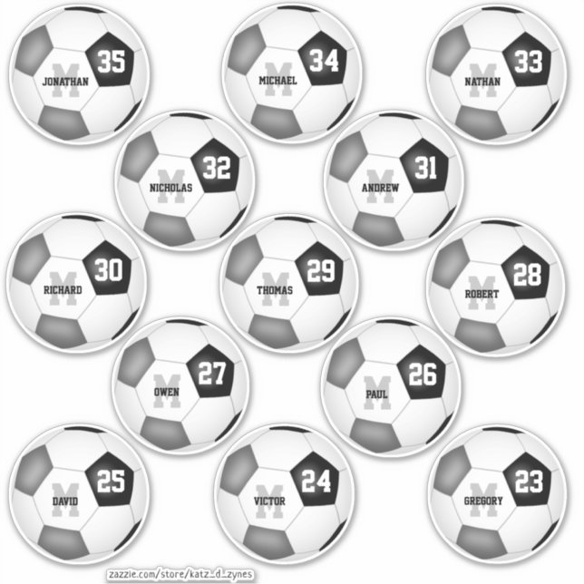 black grey team colours soccer balls for 13 player (Front)