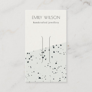 Black Grey Terrazzo Texture Hair Clip Display Business Card