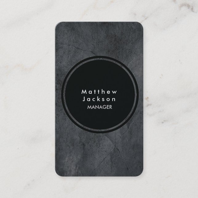 Black Grey Texture Modern Plain Professional Business Card (Front)