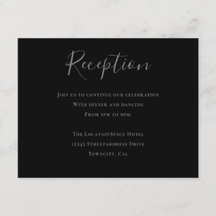 Black Grey Typography Reception Information Enclosure Card