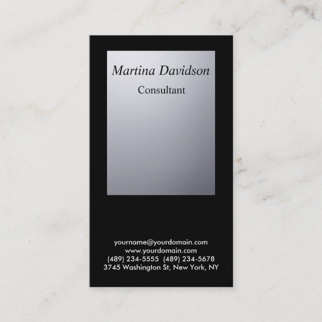Black Grey Unique Creative Professional Business Card (Front)