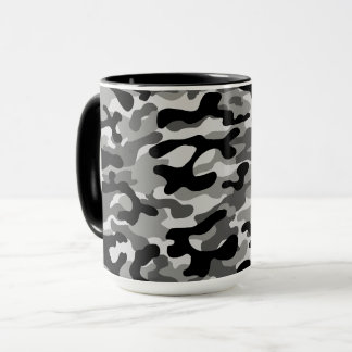 Black Grey Urban Camouflage Pattern Mug