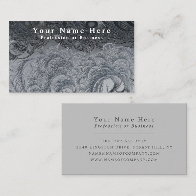 Black & Grey Vintage Patterned Business Card (Front/Back)