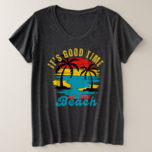Black Grey Vintage Retro Palm Beach Big 