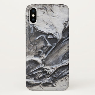 Black, Grey, White Abstract Painted iPhone Case
