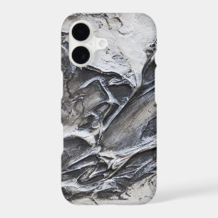Black, Grey, White Abstract Painted iPhone Case