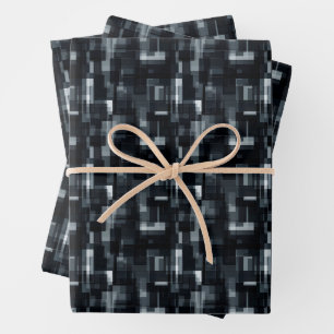 Black / Grey / White Abstract Wrapping Paper Sheet