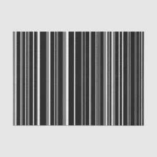 Black, Grey, White Barcode Stripe Tissue Paper