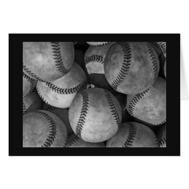 Black, Grey & White Baseball Card (Front Horizontal)