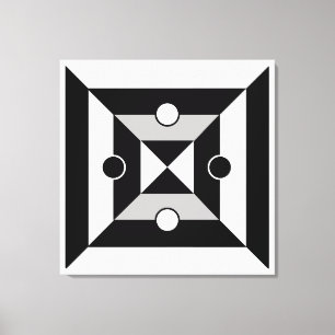 Black, Grey & White Geometric Abstract Art Canvas Print