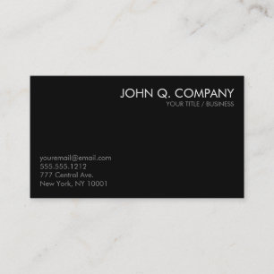 Black Grey White Minimal Basic Business Card