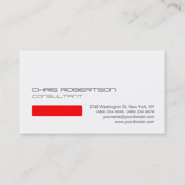 Black Grey White Red Attractive Business Card (Front)