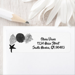 Black-grey-white seashell casual wedding