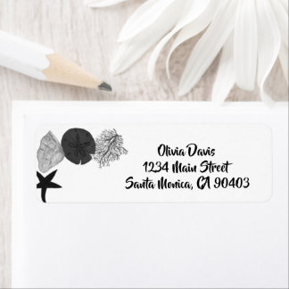 Black-grey-white seashell casual wedding