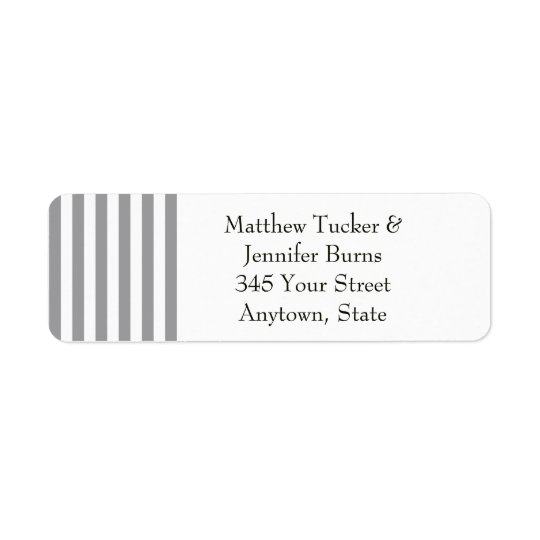 Black / Grey & White Striped Return Address Labels