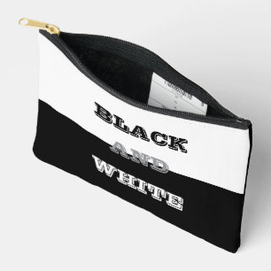 Black Grey White Text And Solid Colours Design Accessory Pouch