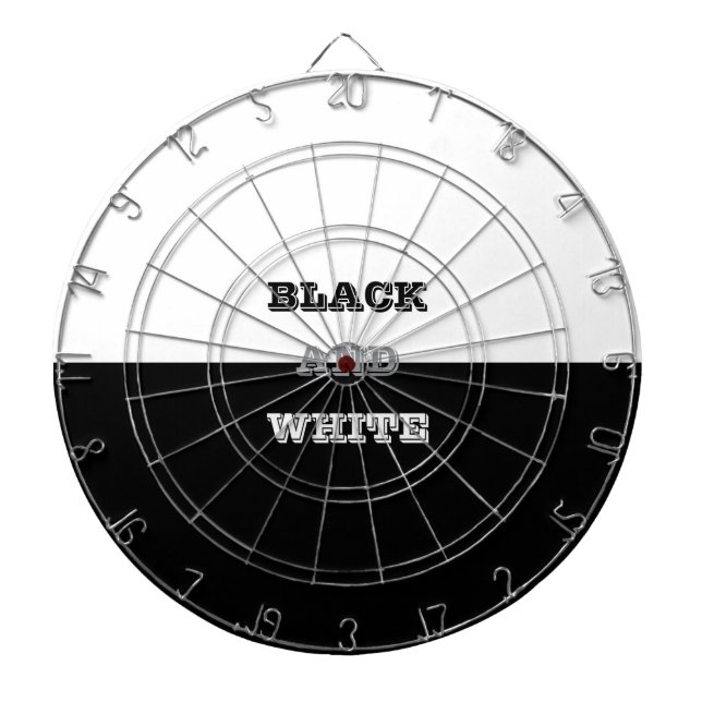 Black Grey White Text And Solid Colours Design Dartboard (Front)