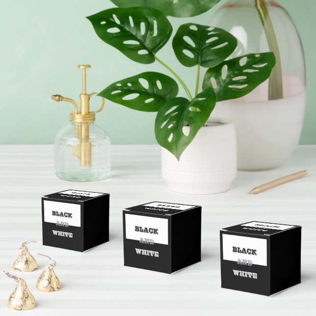 Black Grey White Text And Solid Colours Design  Favour Box (Multiple)