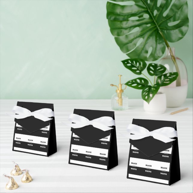 Black Grey White Text And Solid Colours Design  Favour Box (Multiple)