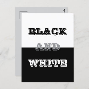 Black Grey White Text And Solid Colours Design Postcard