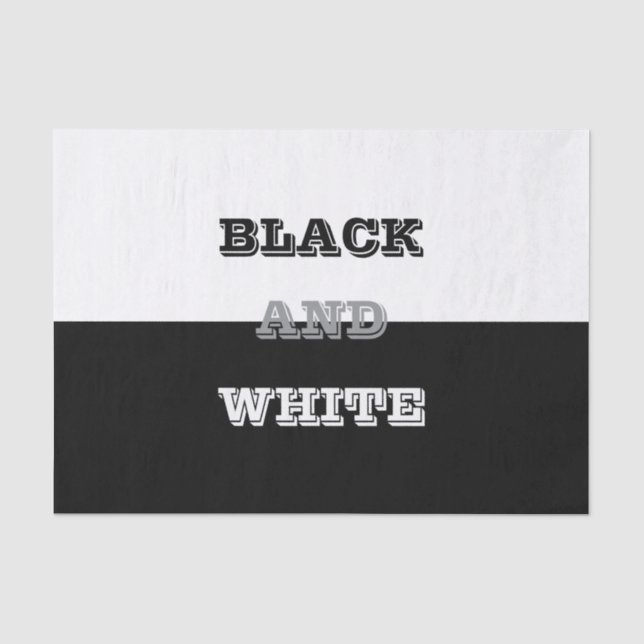 Black Grey White Text And Solid Colours Design Tissue Paper (Front)