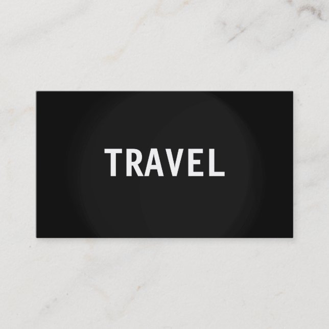 Black Grey White Travel Agent Business Card (Front)