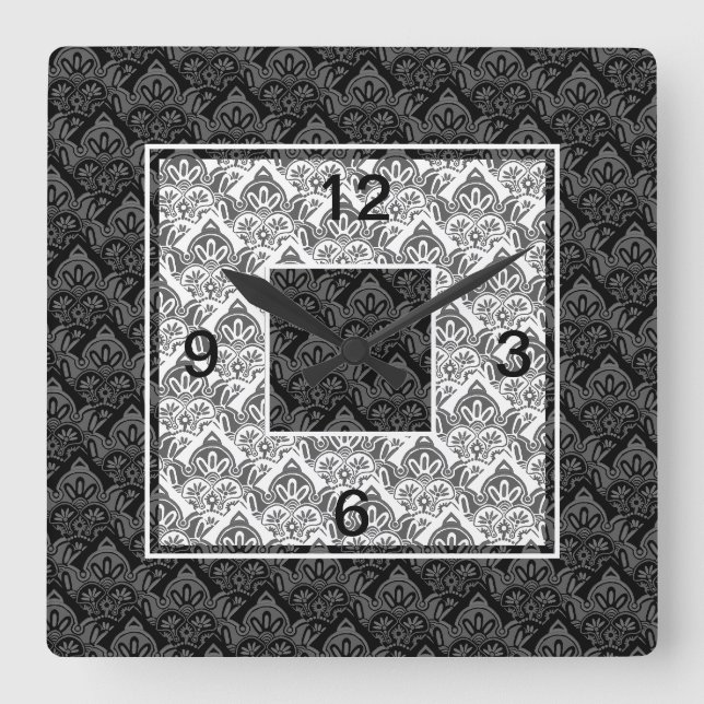 Black, grey, white Wall Clock (Front)