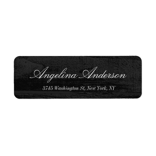 Black Grey Wood Stylish Elegant Handwriting Modern (Front)