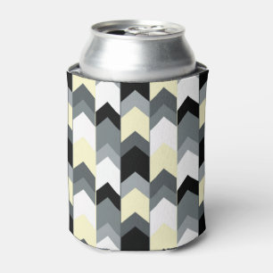 Black , grey, yellow chevron can cooler