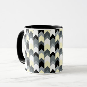 Black , grey, yellow chevron mug