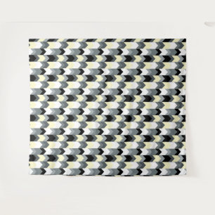 Black , grey, yellow chevron  tapestry