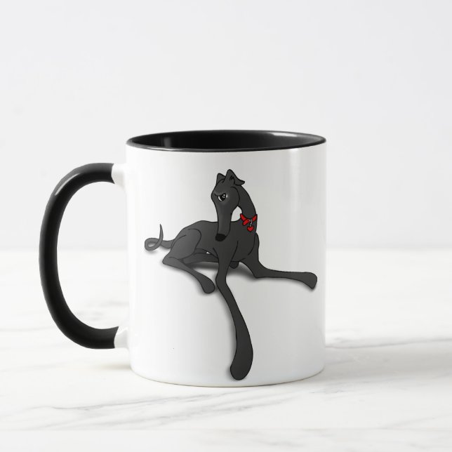 Black Greyhound Art Mug (Left)