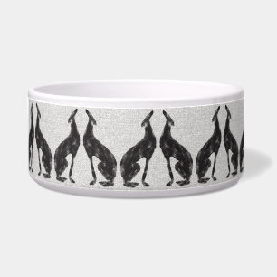 Black Greyhound Ceramic Pet Bowl