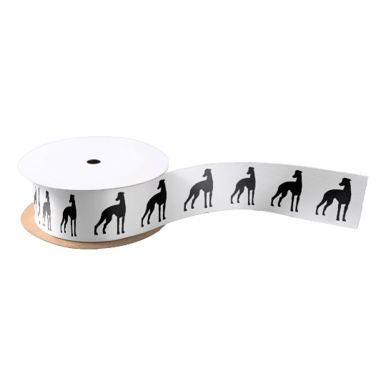 Black Greyhound Silhouette Satin Ribbon
