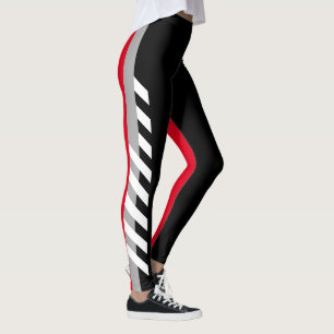Black, Grey'n'Red Stripe Leggings