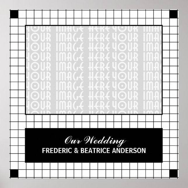 Black Grid Photo Poster (Front)