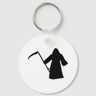 black grim reaper death icon key ring